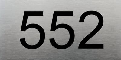 RVS Huisnummerbord voordeur 20x10cm RVS06