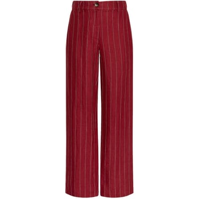wide fit linnenbroek met viscose model 'Claritte'