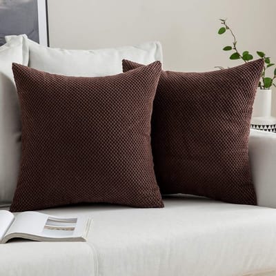 SPHProducts - Decoratieve Kussenslopen - Set van 2 - 40 x 40 cm - Comfortabel en Natuurlijk - Bruin - Geschikt voor Woonkamer en Slaapkamer