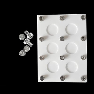 PTFE Vorm - 6 Putjes Schimmel - Laboratorium Werk - Variabele Brondiameters - 16-20 mm Diameter