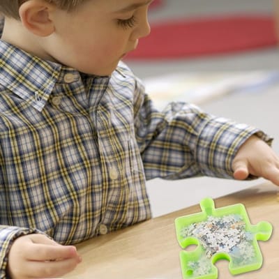 Puzzelsorteerset - Dienbladdoos - Puzzels Sorteren - Stapelbare Bakken - 6 Delig - Groen