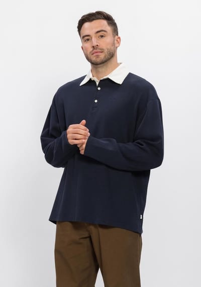 Forét Match Rugby Structured Sweatshirt Heren - Polo shirt - Donkerblauw - Maat L