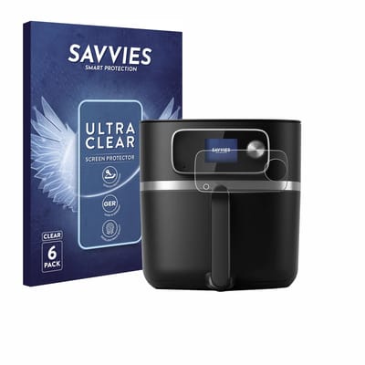 Savvies - Screenprotector voor Philips Airfryer HD9880/90 - Folie Beschermfolie transparant 6 Stuks