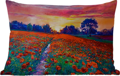 Buitenkussens - Tuin - Schilderij - Natuur - Bloemen - Olieverf - 50x30 cm