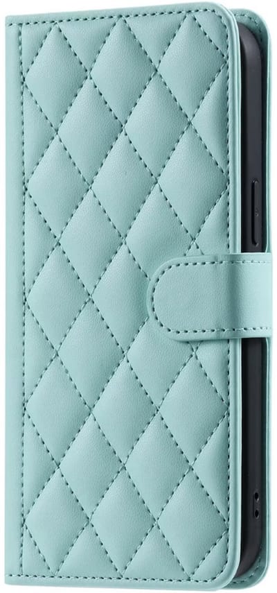 Hoesje geschikt voor iPhone 16e - Bookcase - Pasjeshouder - Koord - Kunstleer - Turquoise