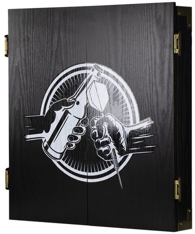 Bull's Dartkabinet - Bier & Darts Print - Zwart Wit