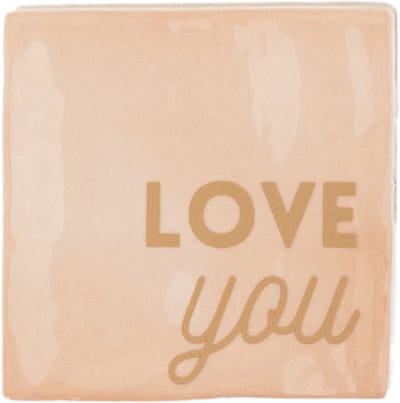 Lottea Tegeltje met tekst ´Love you´ - tegeltje, tegeltjes met tekst, tegeltjes met spreuken, cadeau vriendschap, cadeau vriendinnen, cadeau mama, cadeau vriendin