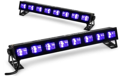 BeamZ set van 2 BUVW83 LED bars met 8 UV / warm white LED's - 30W