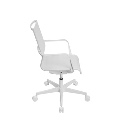 Topstar bureaustoel Sitness Life 40, met armleuningen, 3D-mechanisme, vlakke zitting, netrugleuning, wit/wit