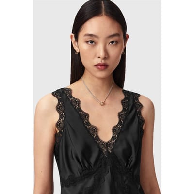 AllSaints Ilka Lace Cami Black Taglia: 8 | Magliette intime Outlet | Donna | Nero