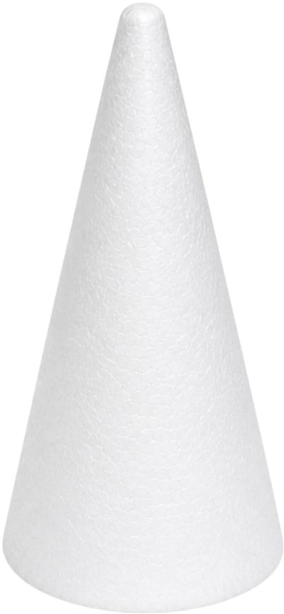 Piepschuim vormen - kegel - 1x - H26 x D12,5 cm - styropor hobby / DIY vorm - basis knutselfiguren