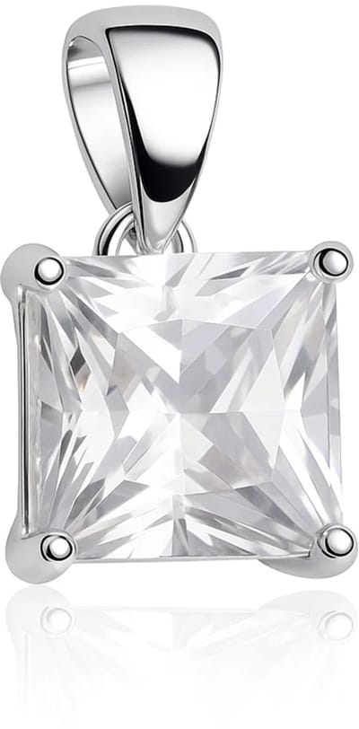 Zilveren prinses hanger met zirkonia – echt zilver - 8mm