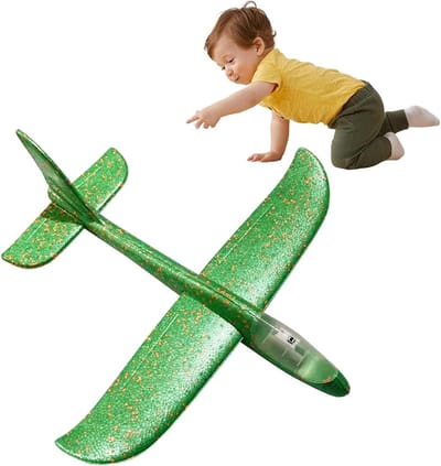 Schuim Zweefvliegtuigen - Vliegtuig Speelgoed - Buiten Spelletjes - Lichtgewicht en Veilig - 56 x 14 x 7 cm - Groen