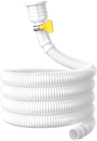 KZQ Flexibele Afvoerslang Voor Airconditioning 1,5 M Met Op Maat Te Snijden Rubberen Adapter En Slangklem Wit Universeel Voor Airco En Warmtepomp