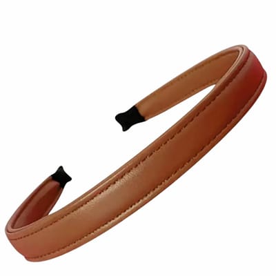 Haarband Midden Bruin Leer- 2 cm - Charme Bijoux