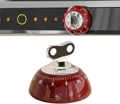 Timer - Kookwekker - Visuele Timer - Timer schakelaar - kookwekker mechanisch - kookwekker magnetisch - elegante vintage afteltimer van 60 minuten met hoorbaar alarm, afteltimer voor koken, kantoortaken en studiesessies (rood)