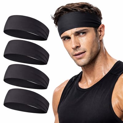 Fit Evolve Sport Hoofdband – Hoofdband Sport – Zweetband Hoofd – Haarband Sport – Hoofdband Lopen – Dames & Heren – 4 Stuks
