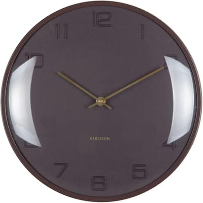 Karlsson Wandklok Fuerte Dome - Bruin - 30.5x30.5x30.5cm - Wandklok Modern