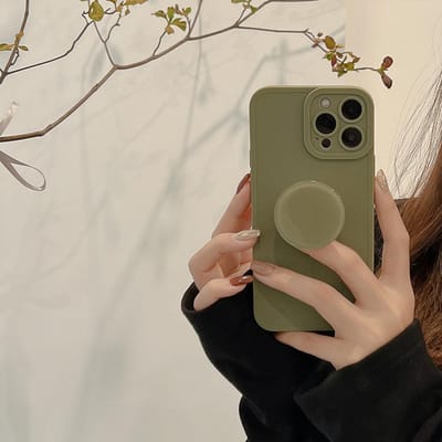 Luxe Beugel Telefoonhoesjes Voor iPhone 15 14 13 12 11 Pro Max Licht Pure Kleur Zacht TPU Met Houder Standaard Achterkant Accessoires For iPhone 15 ProMax