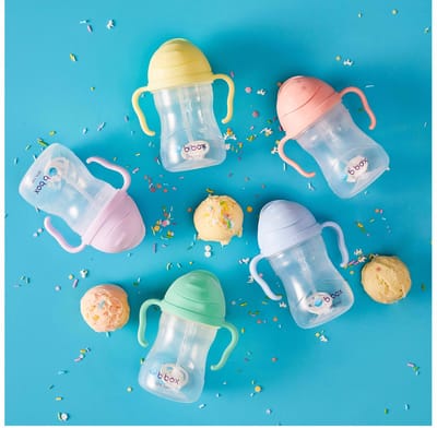 b.box Drinkfles met rietje - Baby Sippy Cup - Drink Vanuit Elke Hoek - Klapdeksel - Verzwaard Rietje - Lekvrij en Eenvoudige Grip - BPA-vrij - Vaatwasserbestendig - Vanaf 6+ Maanden - 240 ml