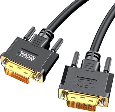 AdroitGoods DVI-D (24+1) kabel – 4K – compatibel met DVI-I (24+5) – Zwart – Vergulde contacten - 1m