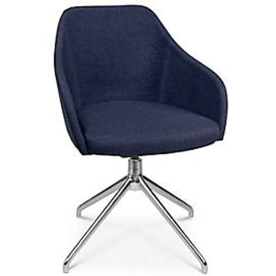 Conferentiestoel Topstar Sitness Life 2.1, draaibaar/zitting in hoogte verstelbaar, armleuningen, B 350-480 x D 460 x H 460-490 mm, 4-poots onderstel, gepolijst aluminium & stof, d.blauw