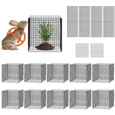 VEVOR 10-pack plantenbeschermers voor dieren, 30 x 30 cm kippengaas plantenbeschermers, plantenkooien voor buitenplanten, bloemen en groenten, houdt konijnen, kippen en eekhoorns op afstand, 40-delig metalen gaas