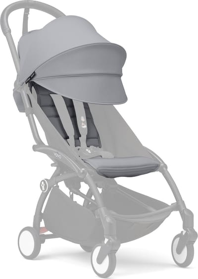 Stokke YOYO 6+ Color Pack, Stone - Textiel: zitkussen, uitschuifbare luifel en achterzak met ritssluiting - Voor het YOYO-frame (los verkrijgbaar)