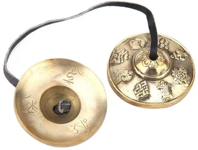 Dailygoods- Tibetaanse Bel - Handgemaakte Messing - Spiritueel Gebruik - Meditatie Instrument - Puur Geluidskwaliteit - Gewicht 191 g - Meditatiebel