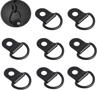 Set van 8 D-Ring Haakjes voor Bevestiging, Spanningsringen en Lading Beveiliging tot 100 kg per Ring, Ideaal voor Trailers en Vrachtwagens
