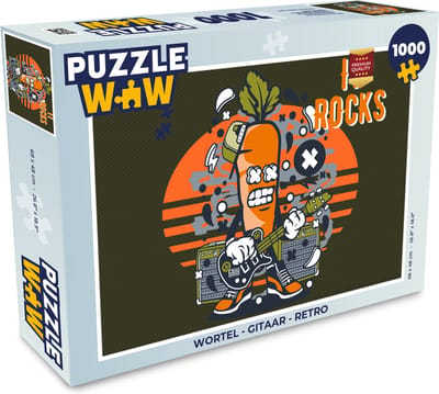 Puzzel Wortel - Gitaar - Retro - Legpuzzel - Puzzel 1000 stukjes volwassenen