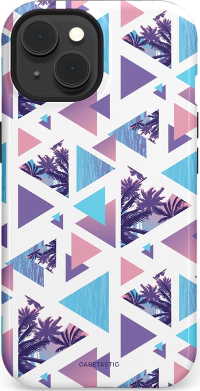 Casetastic Hoesje Geschikt voor Apple iPhone 15 Magsafe - Stijlvolle Beschermende Duo-layer Case - Zomervibe geometrie