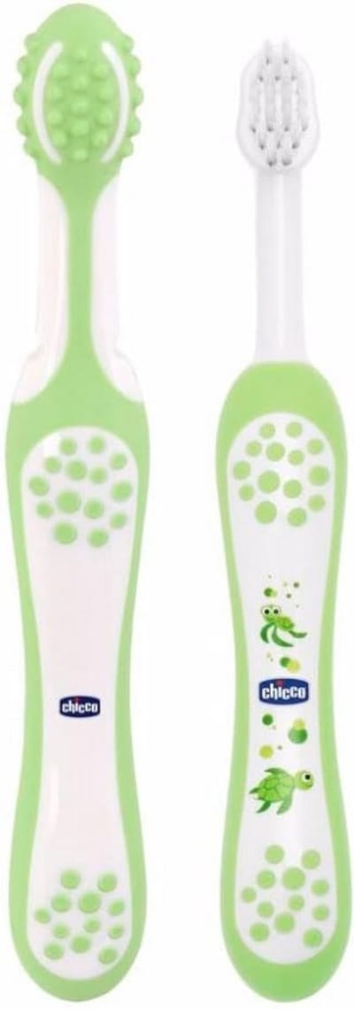 Tandenborstel Set - Baby Mondverzorging - Baby Hygiëne - Inclusief Massageborstel - Vanaf 4 Maanden - Groen