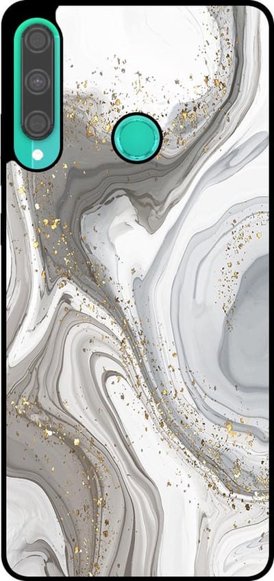 Smartphonica Telefoonhoesje Geschikt voor Huawei P40 Lite E met marmer opdruk - TPU backcover case marble design - Zilver geschikt voor Huawei P40 Lite E