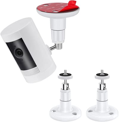 Ring Camera Mount 2-in-1 – Zelfklevend of Schroef, 360° Draaibaar, Water- en Roestbestendig, ABS & Metaal, Geschikt voor Ring Stick Up Cam