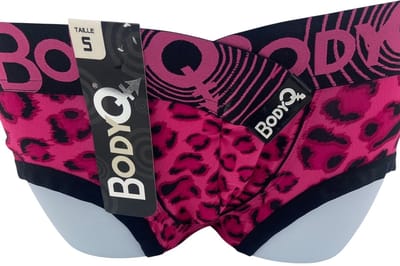 BodyQ Men's Underwear Boxer - 2 Kleuren Panther Look Roze & Roze Zwarte Band - S - Sexy Lingerie voor Mannen