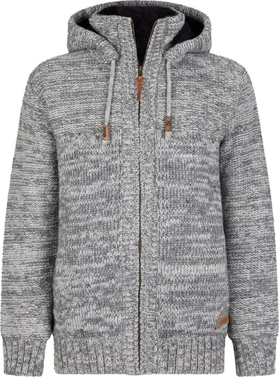 Gebreid Wollen Heren/Uni Vest van Schapenwol Teddy PolyesterFleece en vaste capuchon - SHAKALOHA - M Chamonix ZH XL