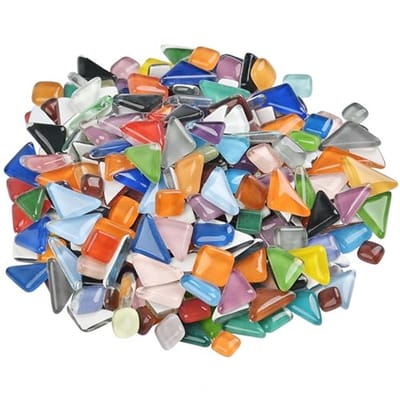 500g Onregelmatige Vierkante Mozaïektegels - Multikleurige Kristallen Glazen Steentjes voor Creatief Knutselen, Interieurdecoratie en Fotolijsten