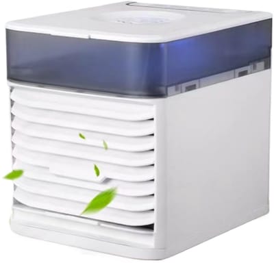 Desktop luchtkoeler, draagbare mini-koeler, airconditionerventilator met 3 instelbare ventilatorsnelheden, geschikt voor thuis/werkplek/camping/buiten/kantoor.