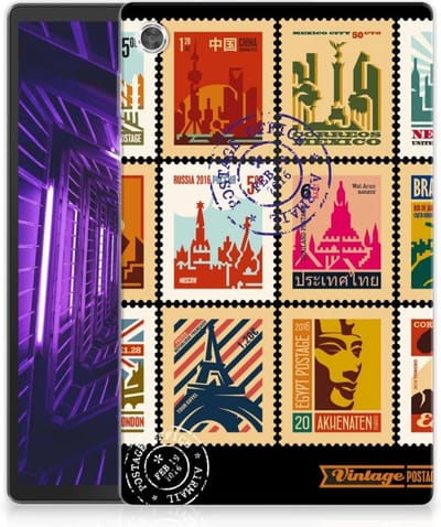 Lenovo Tab M10 Plus Hip Hoesje Postzegels