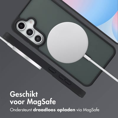 imoshion Hoesje - Geschikt voor Samsung Galaxy S24 FE - Color Guard Backcover met Magnetische Ring - Zwart