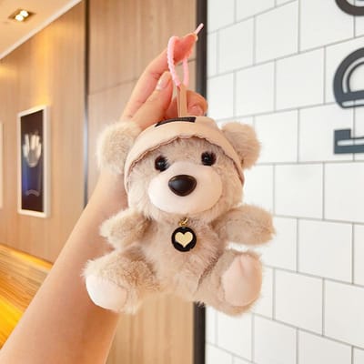 Nouvelle Poupée Suspendue en Peluche Petit Ours Jouet Marionnette Porte-clés Dessin Animé Jouet en Peluche Pièce Suspendue pour Sac à Dos Décoration Pendentif Petit Cadeau