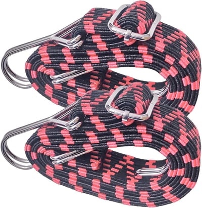 Spanrubber met haken 100 cm - Set van 2 voor veilig transport en fixatie - Perfect voor outdoor, tuin en camping