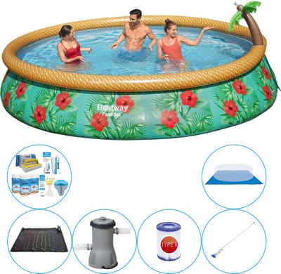 Fast Set Paradijs Bloemen Rond 457x84 cm - 7-delig - Zwembad Set