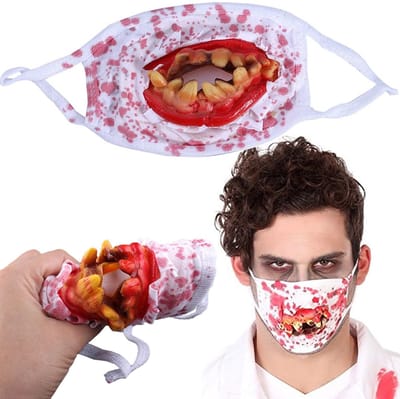 Halloween Bloederige Tanden Masker - Zombie Mond Masker - Enge Tanden