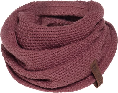 Knit Factory Coco Gebreide Colsjaal - Ronde Sjaal - Nekwarmer - Wollen Sjaal - Rode Colsjaal - Dames sjaal - Heren sjaal - Unisex - Stone Red - One Size