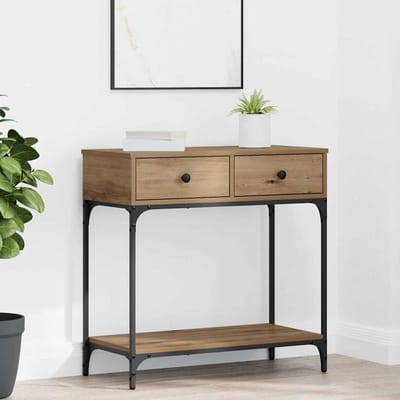 vidaXL - Wandtafel - artisanaal - eikenkleurig - 75 - x - 34,5 - x - 75 - cm