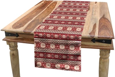 ABAKUHAUS Noordische tafelrunner – Geometrisch 40x180 cm – Machinewasbaar