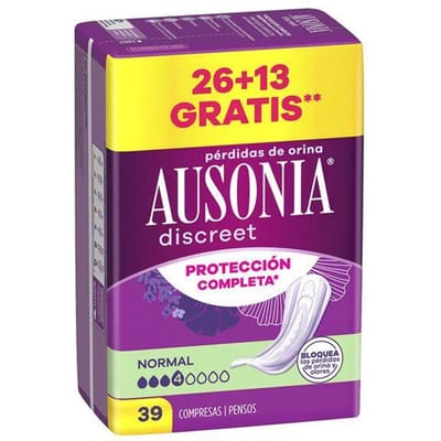 Serviettes Hygiéniques AUSONIA DISCREET serviettes pour incontinence normale 39 unités