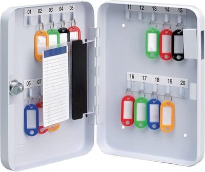 Staples Sleutelkast wit 20 haken, h 250 x b 180 x d 45 mm
